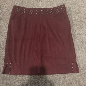 Idyllwind Red Embellished Pencil Skirt